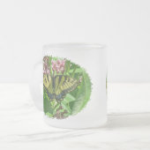 Tiger Swallowtail Butterfly op Milkweed Matglas Koffiemok (Voorkant links)