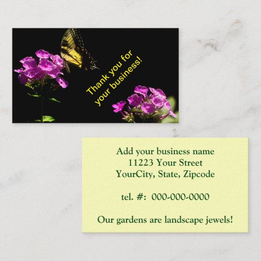 Tiger Swallowtail Butterfly op Phlox in Summer Visitekaartje (Voorkant / Achterkant)