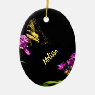 Tiger Swallowtail Butterfly op Phlox Keramisch Ornament