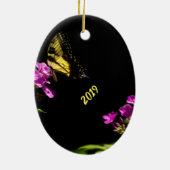 Tiger Swallowtail Butterfly op Phlox Keramisch Ornament (Achterkant)