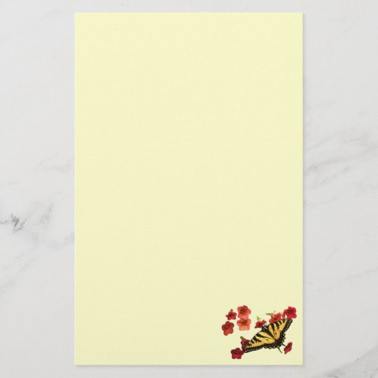Tiger Swallowtail Butterfly op Red Flowers Briefpapier (Voorkant)
