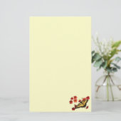 Tiger Swallowtail Butterfly op Red Flowers Briefpapier (Staand voorkant)
