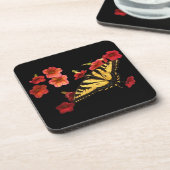 Tiger Swallowtail Butterfly op Red Flowers Drankjes Onderzetter (Linkerzijde)