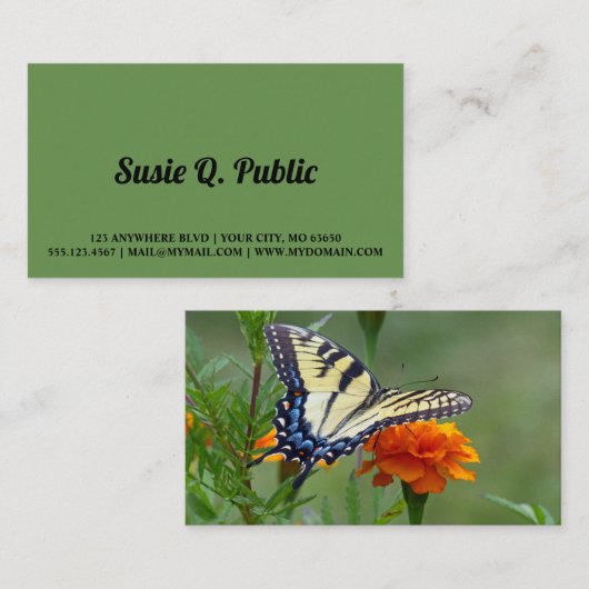 Tiger Swallowtail Butterfly Visitekaartje (Voorkant / Achterkant)