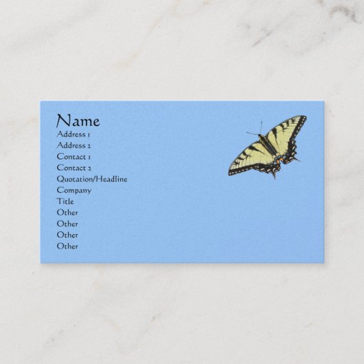 Tiger Swallowtail Butterfly Visitekaartje (Voorkant)