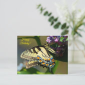 Tiger Swallowtail Happy Birthday Briefkaart (Staand voorkant)