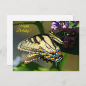 Tiger Swallowtail Happy Birthday Briefkaart (Voorkant / Achterkant)