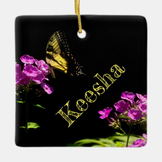 Tiger Swallowtail op Phlox Keramisch Ornament (Voorkant)