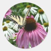 Tiger Swallowtail Vlinder Coneflower Stickers (Voorkant)
