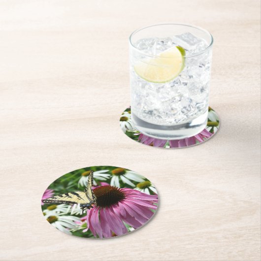 Tiger Swallowtail Vlinder Flower Paper Onderzetter (Insitu)