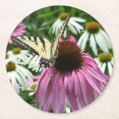Tiger Swallowtail Vlinder Flower Paper Onderzetter (Voorkant)