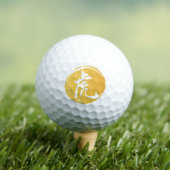 Tiger Symbol Chinese Chinoiserie Vaderdag Gift Golfballen (Insitu Shirt)
