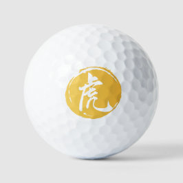 Tiger Symbol Chinese Chinoiserie Vaderdag Gift Golfballen