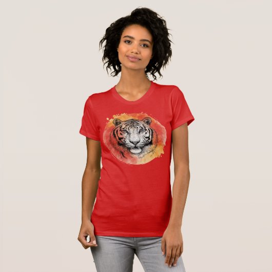 Tiger symbol of courage.  T-Shirt (Voorkant volledig)