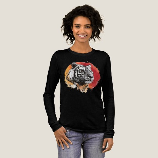 Tiger symbol of courage. Tri-Blend shirt (Voorkant)