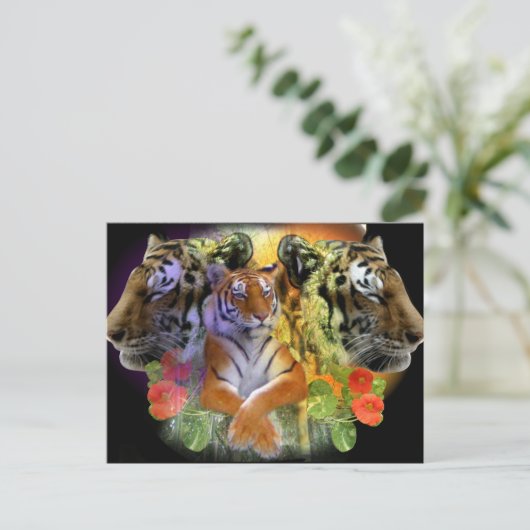 Tiger Symmetry zoo Briefkaart (Staand voorkant)