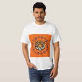 Tiger T-Shirt Oranje & blauw (Voorkant volledig)