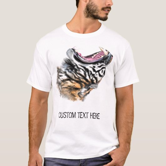 Tiger T-Shirt Tekening - Jouw tekst (Voorkant)