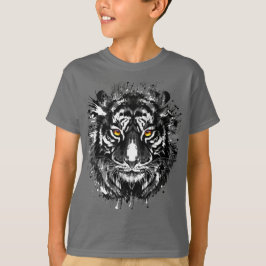 Tiger T-Shirt | Tekening van zwarte en witte tijge