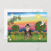 Tiger Tabby Cat 1 - Bright Country Briefkaart (Voorkant / Achterkant)