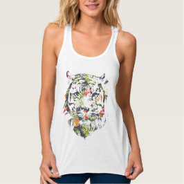 TIGER Tank Top T-shirt - Tropisch Patroon