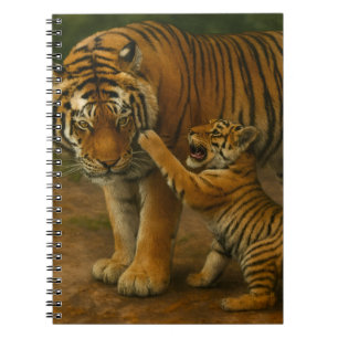 Tiger Tenderness - ouder en welp in het bos Notitieboek