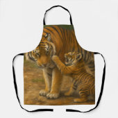 Tiger Tenderness - ouder en welp in het bos Schort (Voorkant)