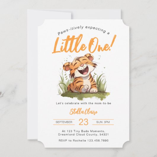 Tiger Theme Baby shower Invitation Kaart (Voorkant)