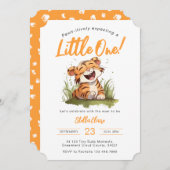 Tiger Theme Baby shower Invitation Kaart (Voorkant / Achterkant)