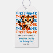 Tiger Threenager Boy 3e Verjaardagsfeestje Dank u Cadeaulabel (Voorkant)