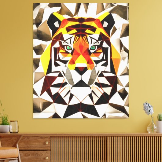 Tiger Tiger Fearful Symmetry Geometric Art Canvas Afdruk (Insitu (Woonkamer))