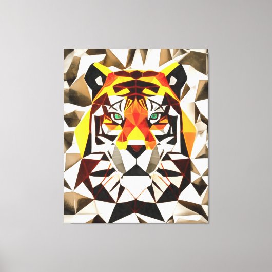 Tiger Tiger Fearful Symmetry Geometric Art Canvas Afdruk (Voorkant)