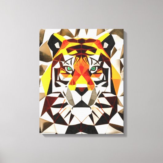 Tiger Tiger Fearful Symmetry Geometric Art Canvas Afdruk (Voorkant)