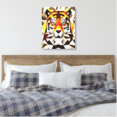 Tiger Tiger Fearful Symmetry Geometric Art Canvas Afdruk (Insitu (Slaapkamer))