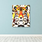 Tiger Tiger Fearful Symmetry Geometric Art Canvas Afdruk (Insitu (Houten vloer))
