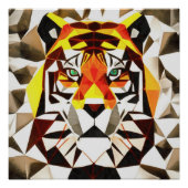 Tiger Tiger Fearful Symmetry Geometric Art Perfect Poster (Voorkant)