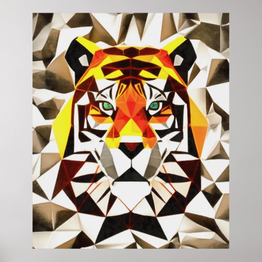Tiger Tiger Fearful Symmetry Geometric Art Poster (Voorkant)