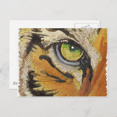 "Tiger Tiles" Waterverf Tiger Face Mosaic Briefkaart (Voorkant / Achterkant)