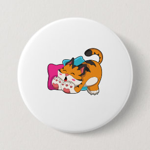 Tiger tired ronde button 7,6 cm