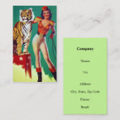 Tiger Trainer Pin-Up Girl Visitekaartje (Voorkant / Achterkant)