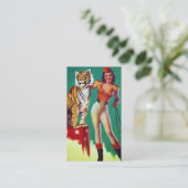 Tiger Trainer Pin-Up Girl Visitekaartje (Staand voorkant)