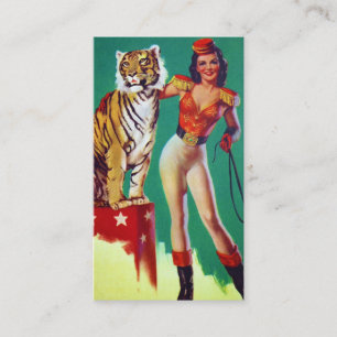 Tiger Trainer Pin-Up Girl Visitekaartje