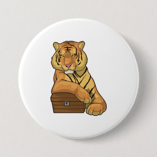 Tiger Treasurerborst Ronde Button 7,6 Cm (Voorkant)