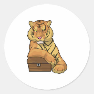 Tiger Treasurerborst Ronde Sticker