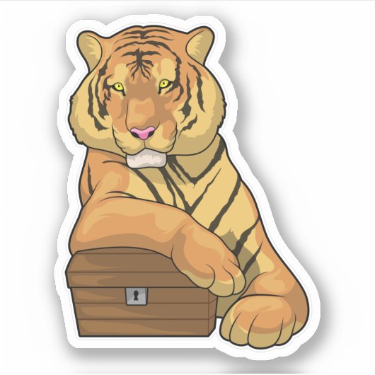 Tiger Treasurerborst Sticker (Voorkant)