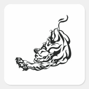 Tiger Tribal Tattoo Vierkante Sticker