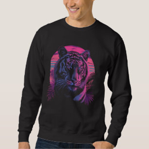 Tiger Vaporwave Esthetische  Synthwave 80s 90 Trui