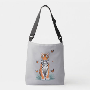 Tiger Vector Schilderen Schattig Fun Animal Spelen Crossbody Tas