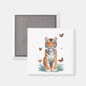 Tiger Vector Schilderen Schattig Fun Animal Spelen Magneet (Voorkant / Achterkant)