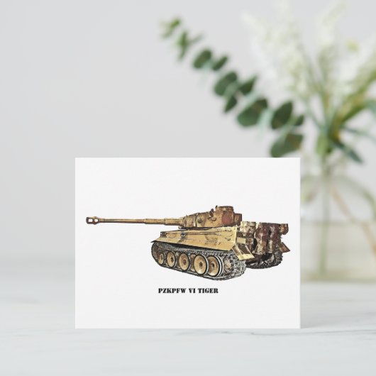 Tiger VI-tank Briefkaart (Staand voorkant)
